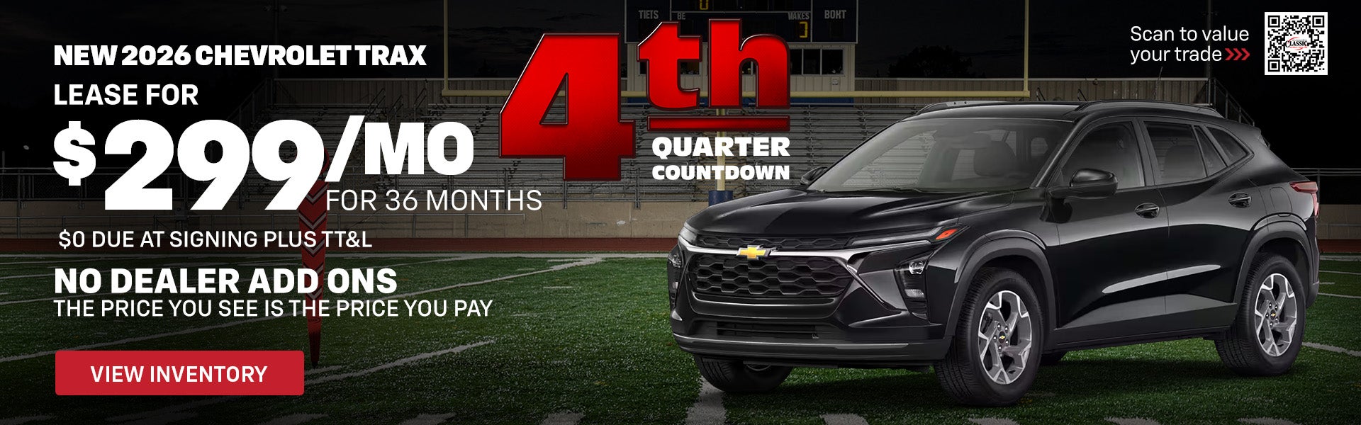 New 2026 Chevrolet Trax Lease for $299/Month
